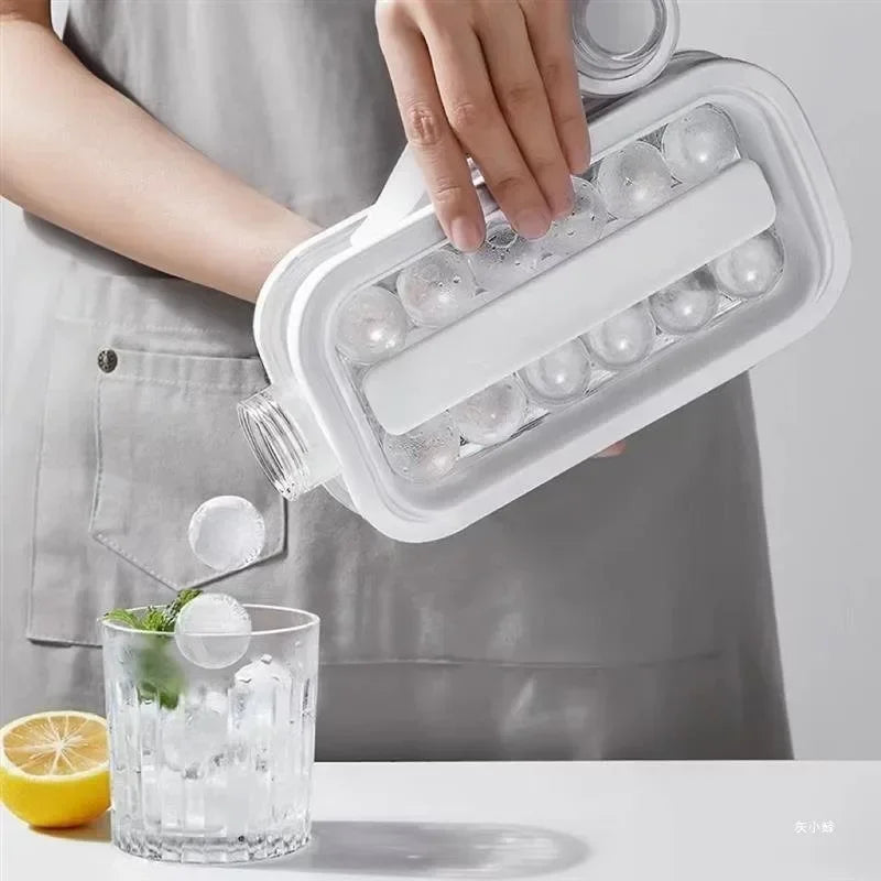 Portable Silicone Ice Making Tray Water Bottle 2-in-1 Creative Ice Cube Mold Kitchen Bar Counter Cold Drink Ice Ball Making Tool